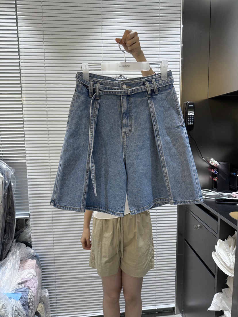 CM韓國直郵㊣女裝新品熱賣休閑時尚人氣推薦25春夏短褲腰帶CM短褲圖色1