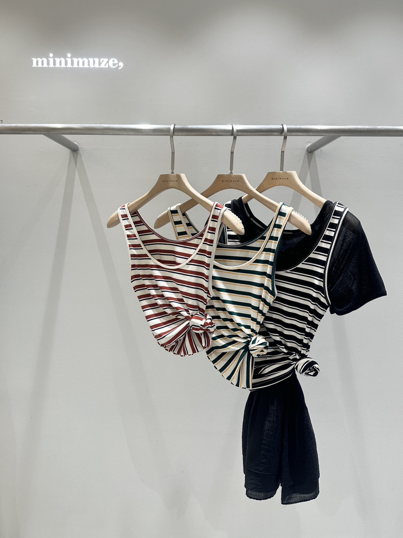 MINIMUZE直郵韓國代購㊣女裝新品25春夏推薦熱賣休閑吊帶背心MINIMUZE吊帶/背心