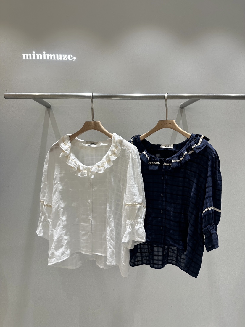 MINIMUZE韓國直郵㊣東大門實拍女裝新品推薦人氣襯衫蕾絲衫MINIMUZE襯衫/蕾絲衫