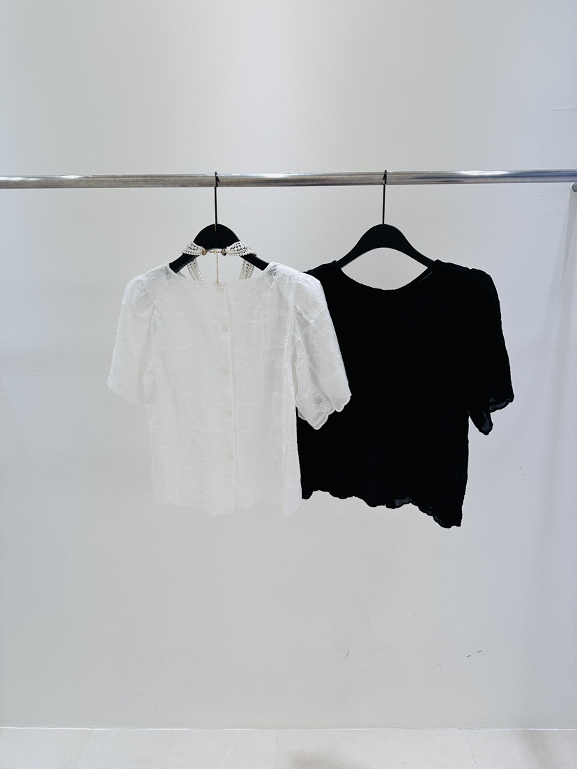 CORAL直郵韓國代購㊣女裝新品休閑25春夏時尚襯衫蕾絲衫雙面CORAL襯衫/蕾絲衫