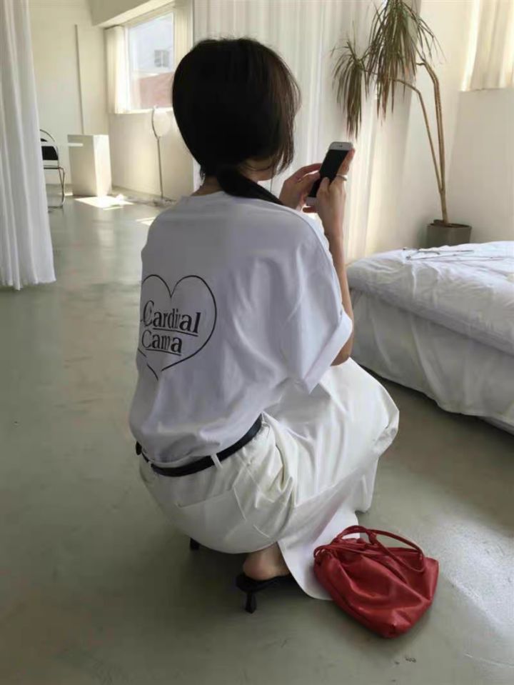 STAY HERE韓國㊣直郵東大門代購女裝新品人氣時尚休閑25春夏T恤STAY HERET恤
