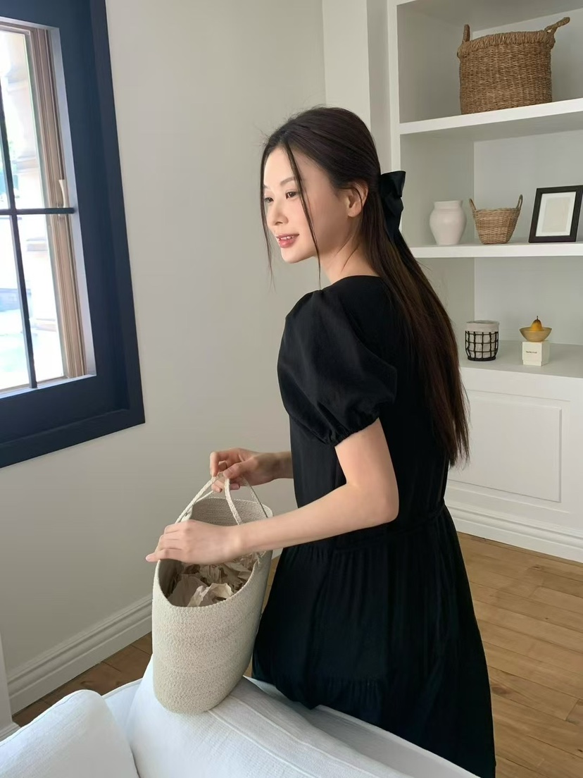 ANOU直郵韓國代購㊣女裝新品推薦時尚人氣休閑連衣裙含腰繩ANOU連衣裙