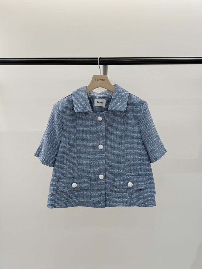 LA CREME韓國直郵㊣東大門實拍女裝新品25春夏人氣夾克花呢LA CREME夾克