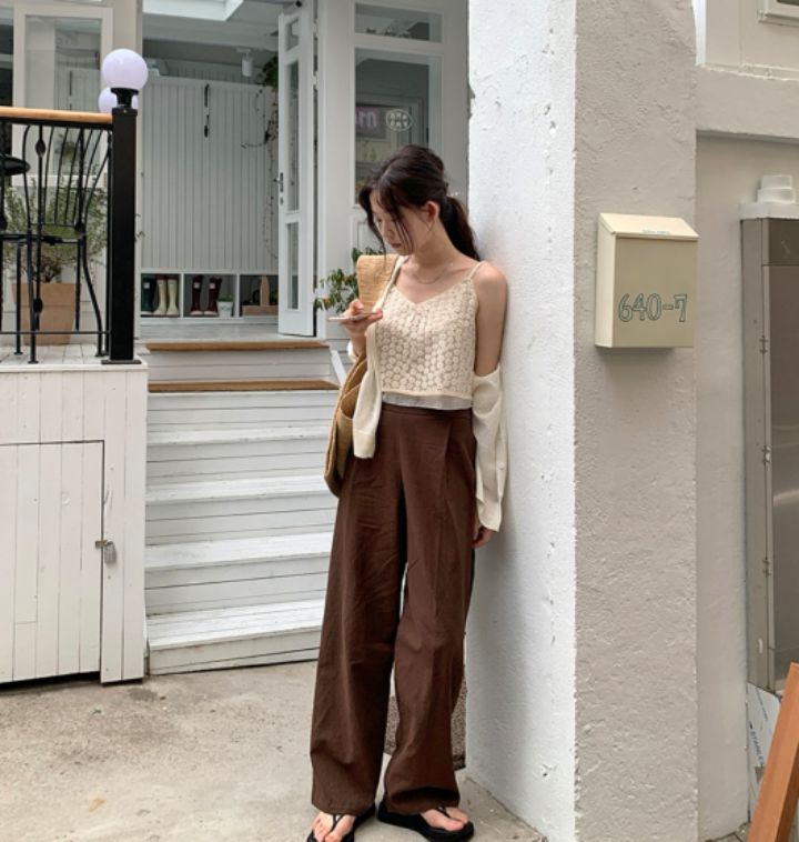 STAY HERE韓國直郵㊣女裝新款25春夏休閑熱賣吊帶背心緊身STAY HERE吊帶/背心