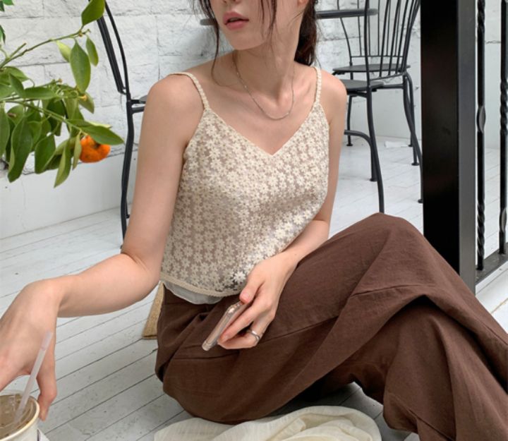 STAY HERE韓國直郵㊣女裝新款25春夏休閑熱賣吊帶背心緊身STAY HERE吊帶/背心
