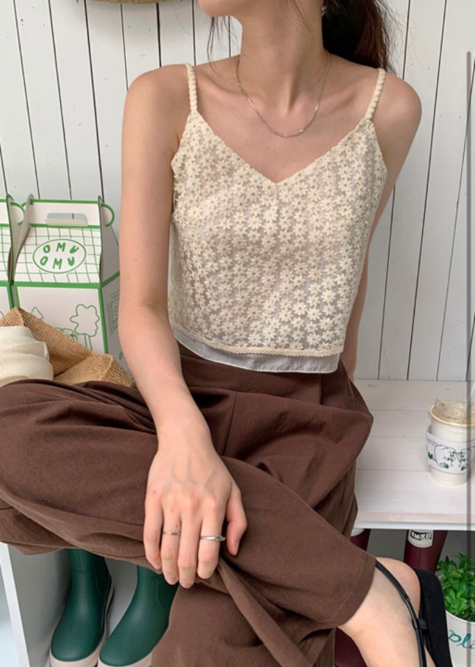 STAY HERE韓國直郵㊣女裝新款25春夏休閑熱賣吊帶背心緊身STAY HERE吊帶/背心