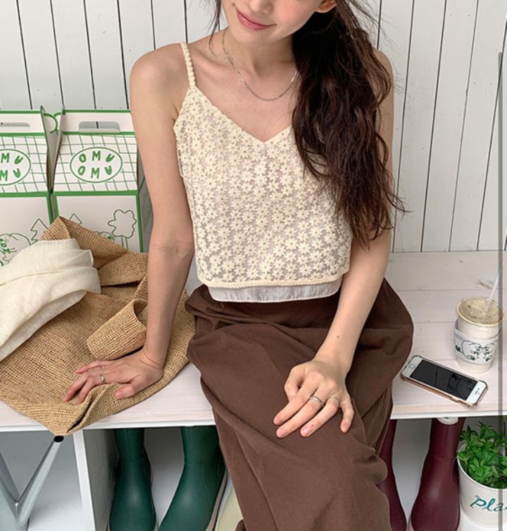 STAY HERE韓國直郵㊣女裝新款25春夏休閑熱賣吊帶背心緊身STAY HERE吊帶/背心