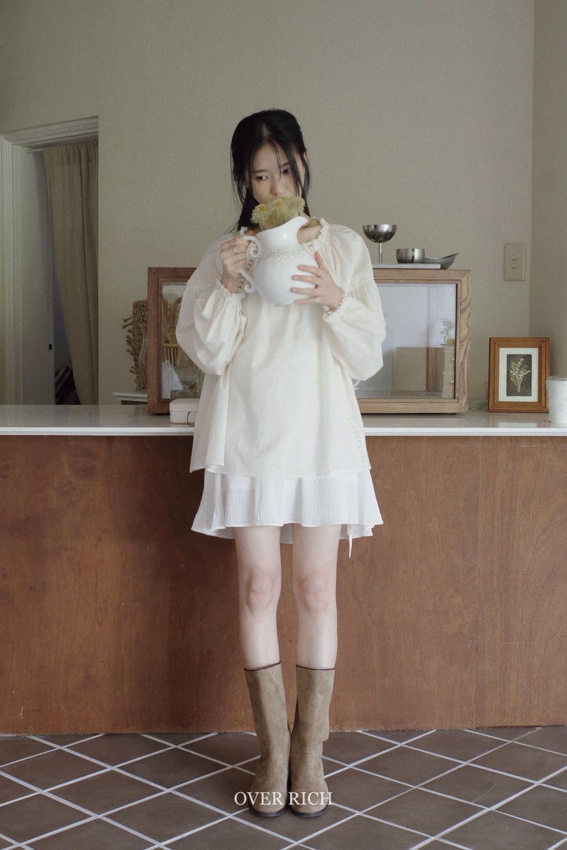 OVER RICH韓國直郵㊣女裝新款休閑推薦25春夏熱賣襯衫蕾絲衫OVER RICH襯衫/蕾絲衫