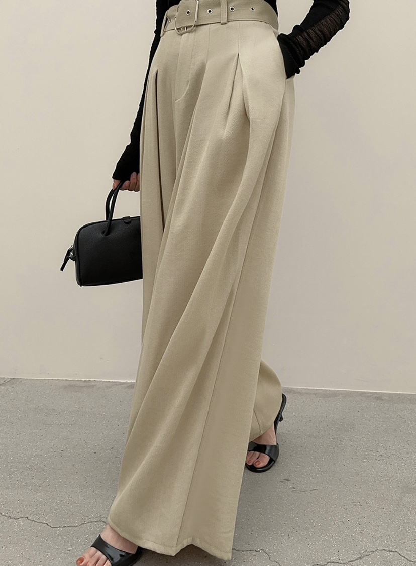 BYME韓國㊣直郵東大門代購女裝新款人氣熱賣25春夏休閑褲含腰帶BYME休閑褲