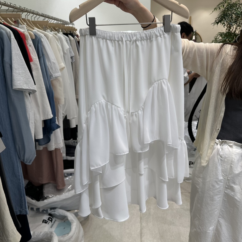 GRACIA直郵韓國代購㊣女裝新款時尚休閑25春夏半身裙中短裙雙層GRACIA半身裙/中短裙圖色1