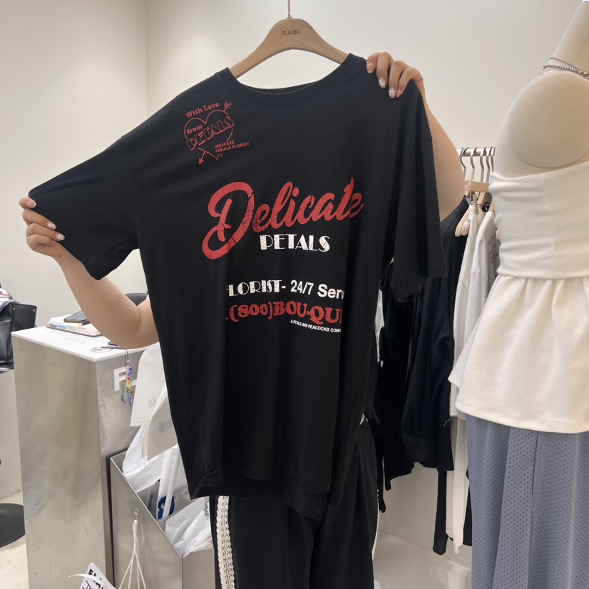 FLAUNT韓國直郵㊣女裝新款熱賣人氣25春夏時尚休閑推薦T恤FLAUNTT恤圖色3