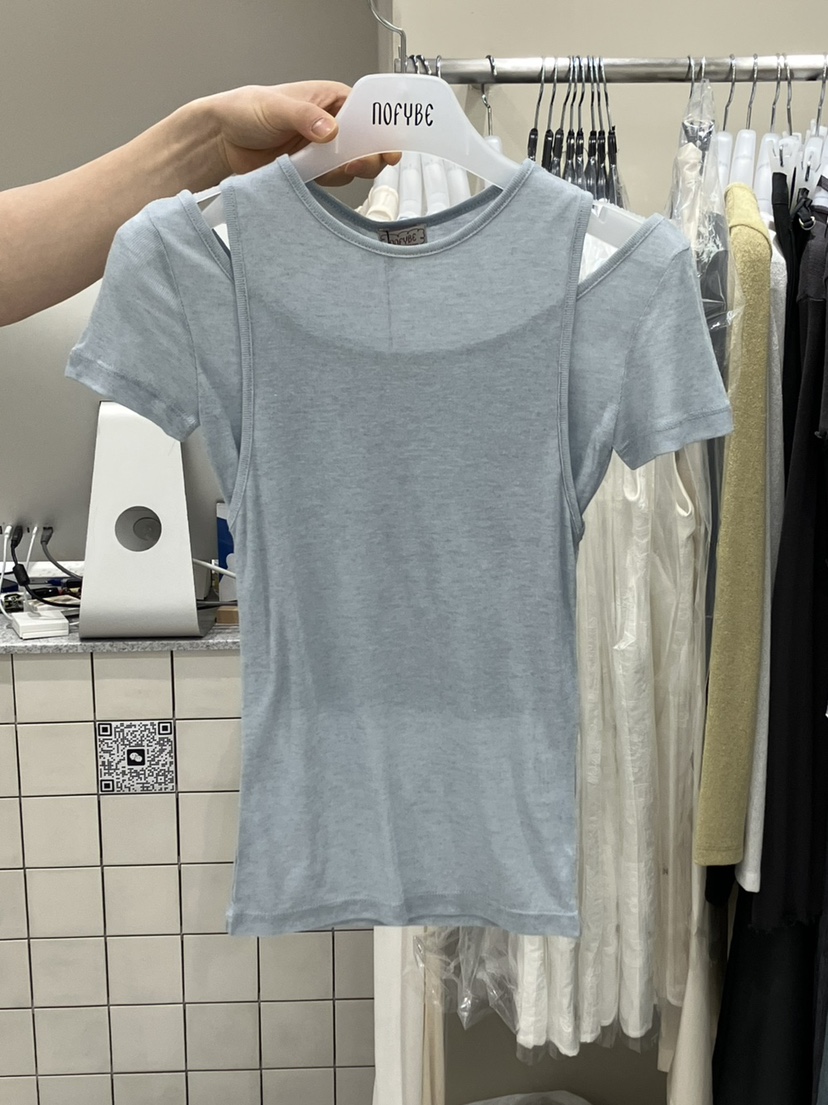NOFYBE韓國直郵㊣東大門實拍女裝新品休閑熱賣時尚人氣25春夏T恤NOFYBET恤圖色2