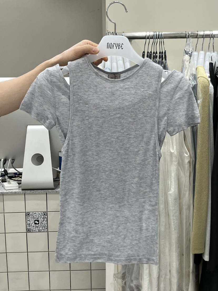 NOFYBE韓國直郵㊣東大門實拍女裝新品休閑熱賣時尚人氣25春夏T恤NOFYBET恤圖色3