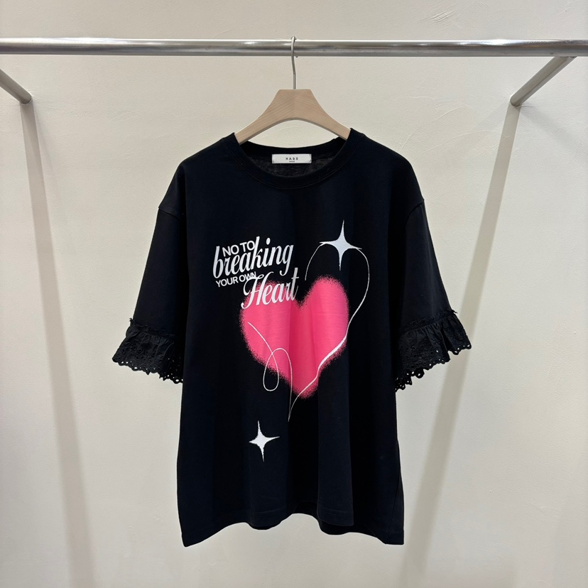 MABE韓國直郵㊣女裝新品熱賣時尚休閑人氣推薦25春夏T恤蕾絲MABET恤圖色3