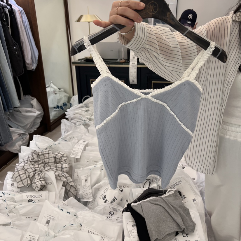 VIRKIN韓國直郵㊣東大門實拍女裝新品25春夏休閑時尚吊帶背心VIRKIN吊帶/背心圖色2