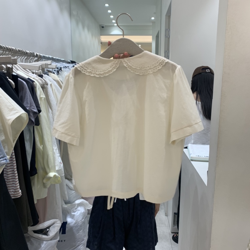 ASOME韓國直郵㊣女裝新款熱賣推薦25春夏襯衫蕾絲衫蕾絲雙層A.SOME襯衫/蕾絲衫