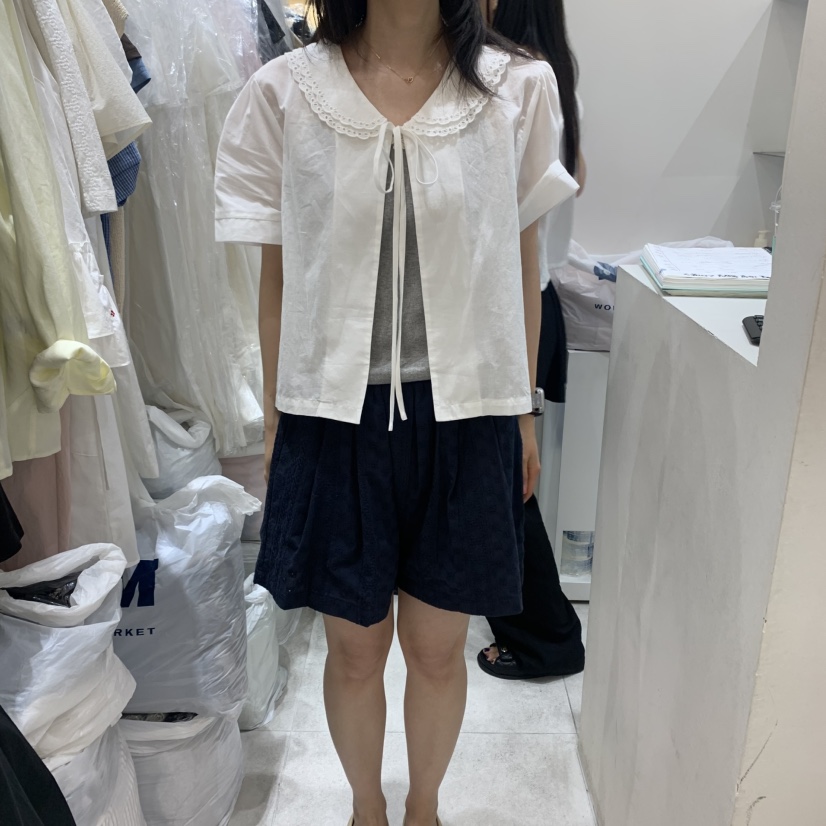 ASOME韓國直郵㊣女裝新款熱賣推薦25春夏襯衫蕾絲衫蕾絲雙層A.SOME襯衫/蕾絲衫圖色2