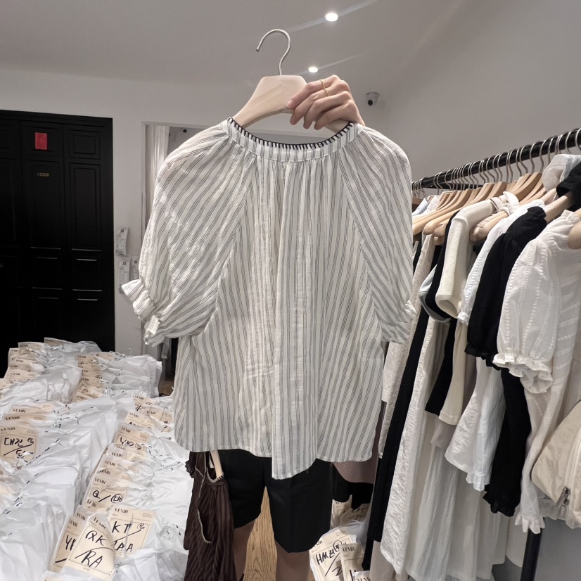 VENIR-a直郵韓國代購㊣女裝新品人氣熱賣休閑襯衫蕾絲衫刺繡VENIR-a襯衫/蕾絲衫