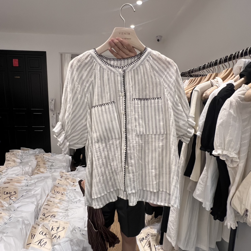 VENIR-a直郵韓國代購㊣女裝新品人氣熱賣休閑襯衫蕾絲衫刺繡VENIR-a襯衫/蕾絲衫圖色2