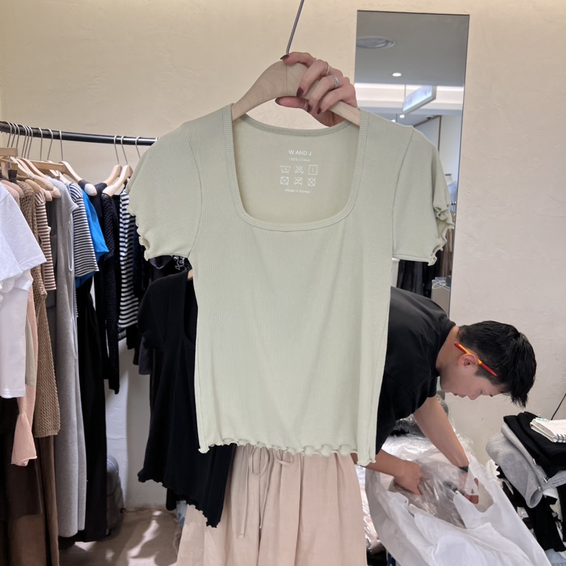 W AND J直郵韓國代購㊣女裝新款熱賣推薦休閑人氣時尚T恤W AND JT恤圖色3