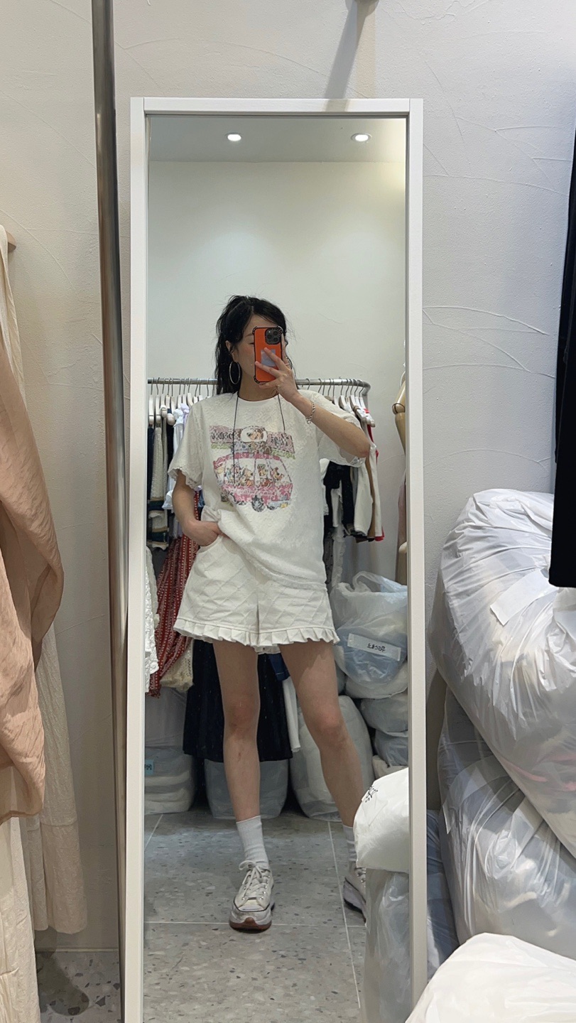 ROU.TINE韓國直郵㊣東大門實拍女裝新品25春夏休閑T恤蕾絲ROU.TINET恤