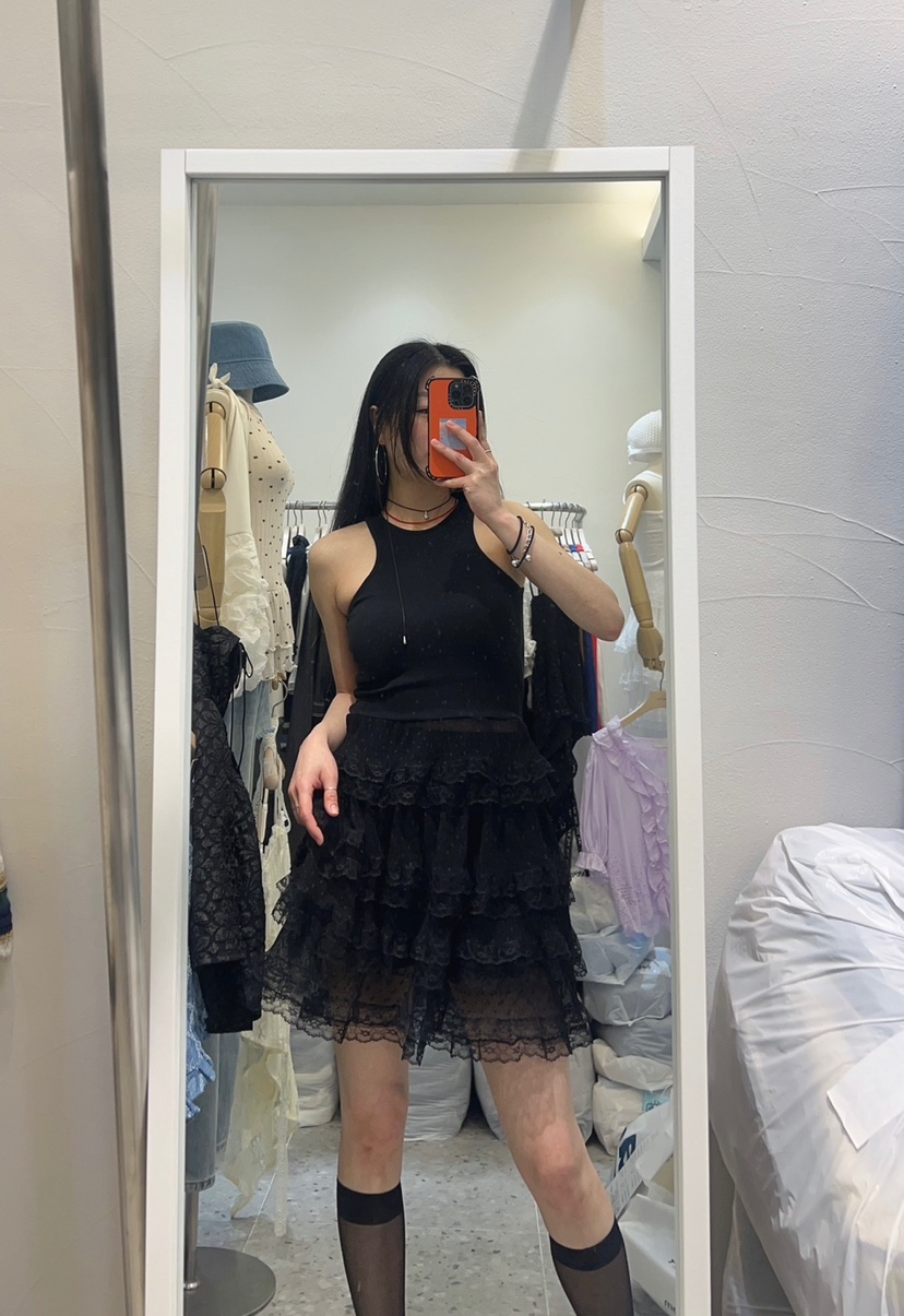 ROU.TINE韓國直郵㊣東大門實拍女裝新品人氣熱賣休閑時尚短裙ROU.TINE短裙