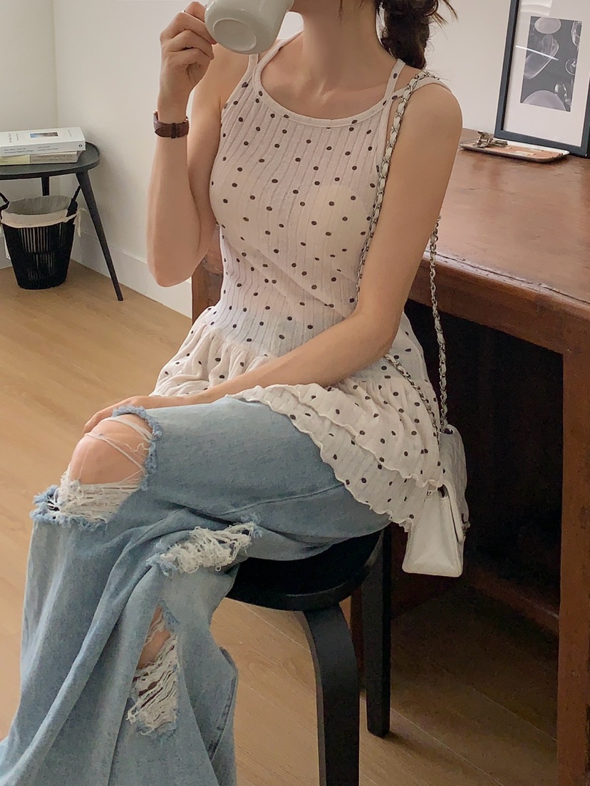ROU.TINE韓國直郵㊣東大門實拍女裝新款休閑人氣時尚吊帶背心ROU.TINE吊帶/背心