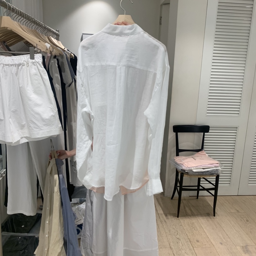 MONIQUE韓國直郵㊣女裝新品人氣25春夏推薦襯衫蕾絲衫透明亞麻MONIQUE襯衫/蕾絲衫