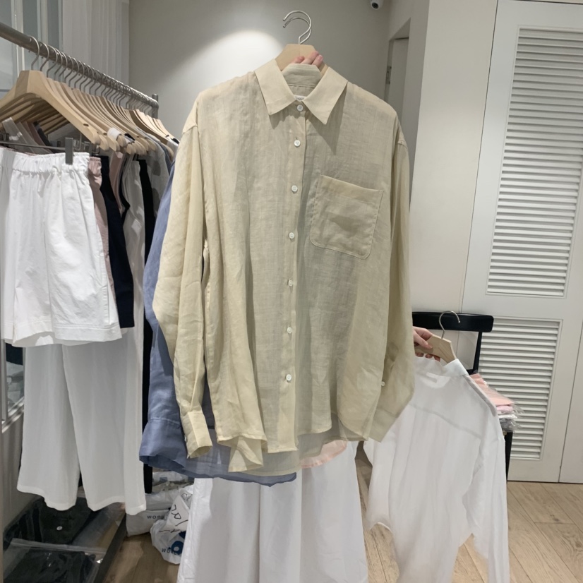 MONIQUE韓國直郵㊣女裝新品人氣25春夏推薦襯衫蕾絲衫透明亞麻MONIQUE襯衫/蕾絲衫圖色2