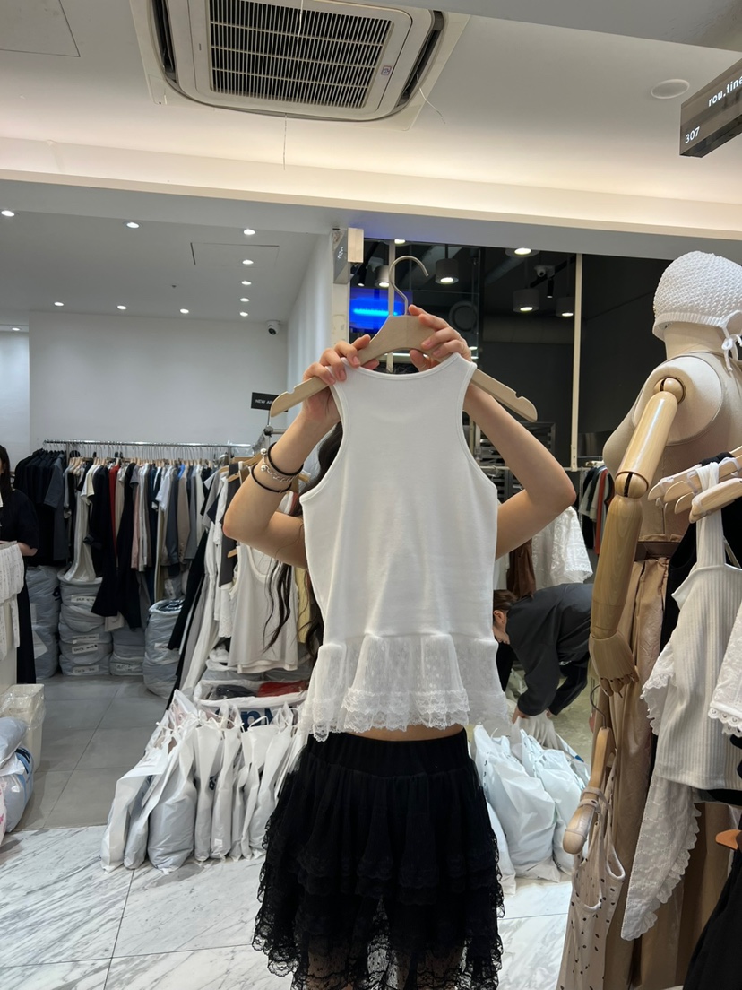 ROU.TINE直郵韓國代購㊣女裝新品人氣推薦熱賣休閑吊帶背心ROU.TINE吊帶/背心