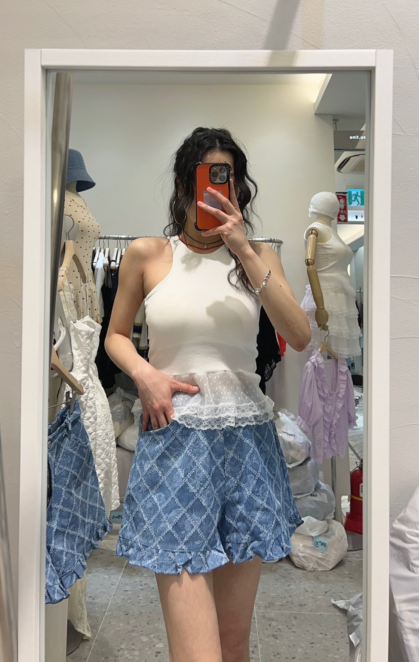 ROU.TINE直郵韓國代購㊣女裝新品人氣推薦熱賣休閑吊帶背心ROU.TINE吊帶/背心