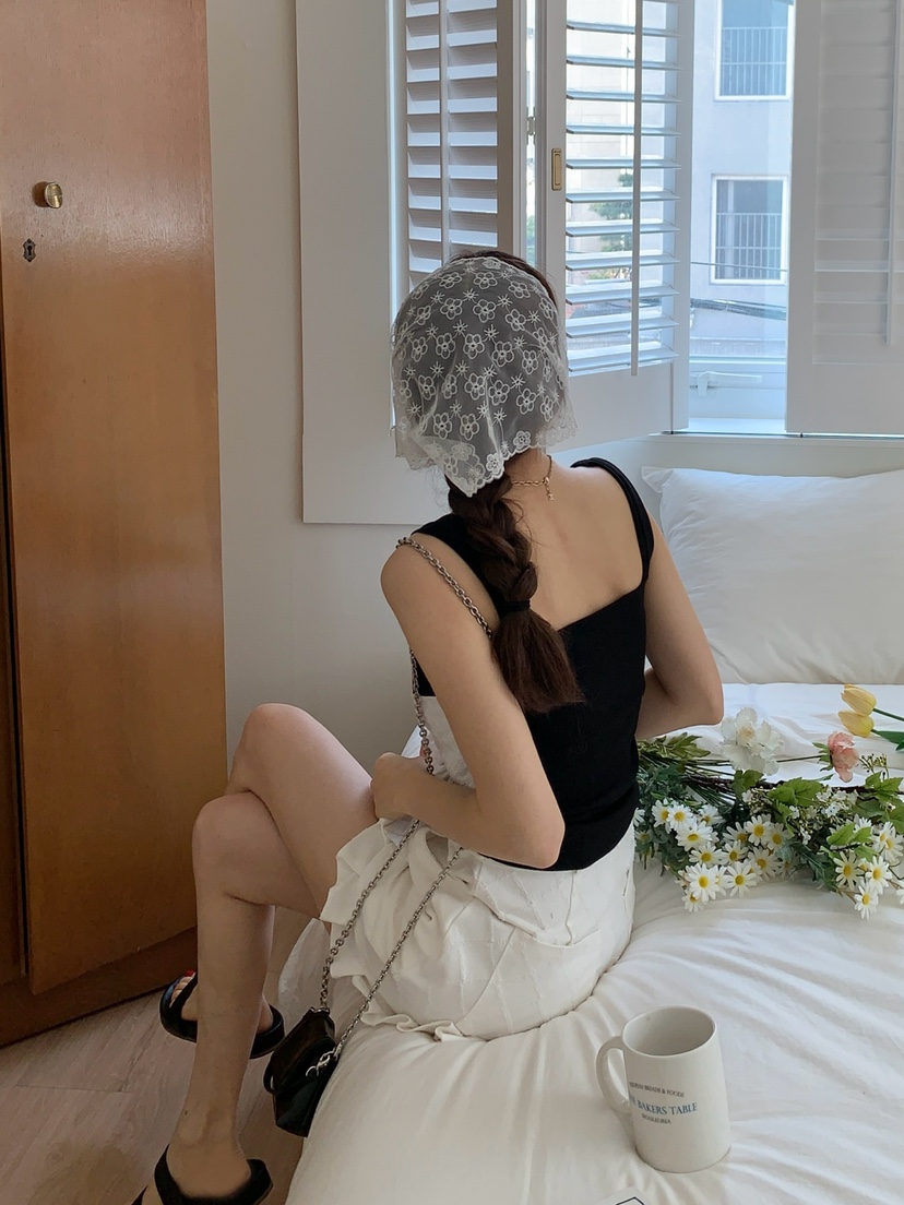 ROU.TINE韓國直郵㊣東大門實拍女裝新品25春夏吊帶背心蕾絲ROU.TINE吊帶/背心