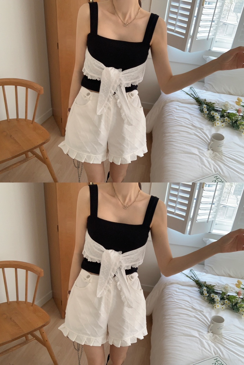ROU.TINE韓國直郵㊣東大門實拍女裝新品25春夏吊帶背心蕾絲ROU.TINE吊帶/背心