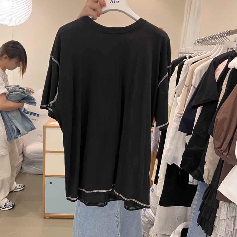 ARE韓國㊣直郵東大門代購女裝新款推薦熱賣25春夏人氣休閑T恤ARE YOU/ARET恤圖色1