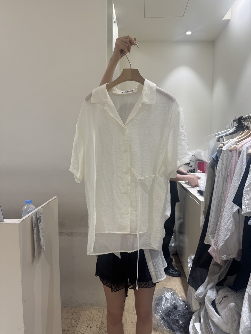 FLOWER-L直郵韓國代購㊣女裝新品休閑25春夏推薦襯衫蕾絲衫FLOWER襯衫/蕾絲衫圖色3