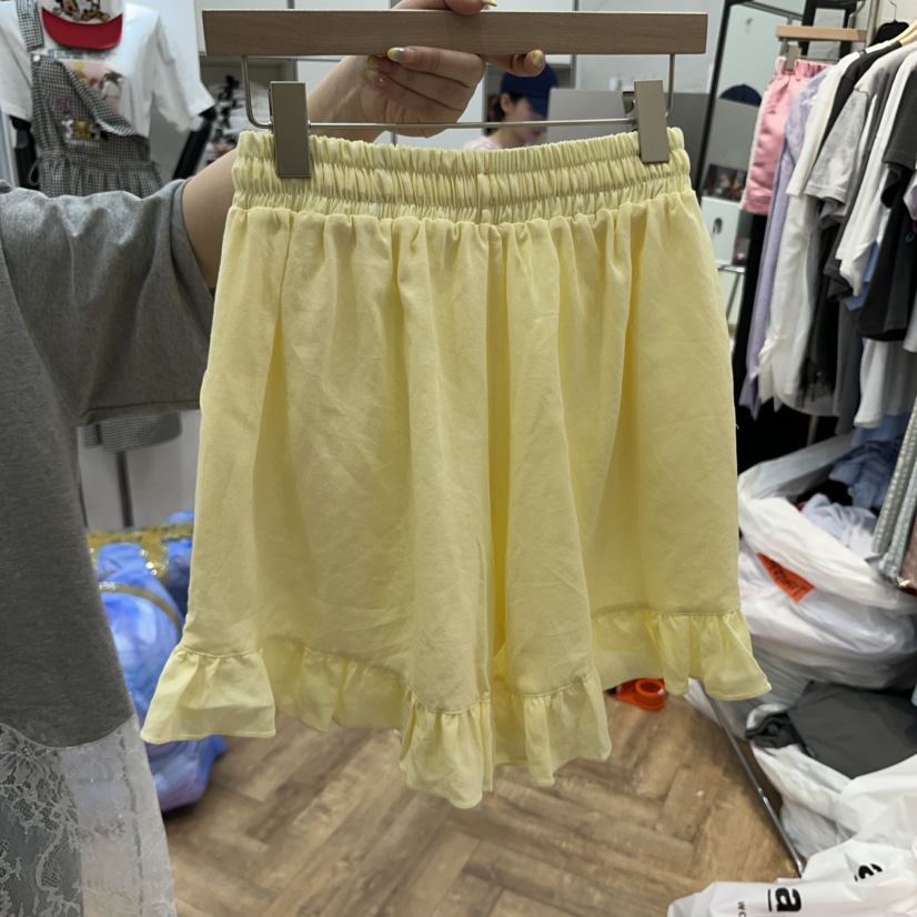DE LINE韓國㊣直郵東大門代購女裝新品熱賣休閑推薦短褲亞麻DE LINE短褲