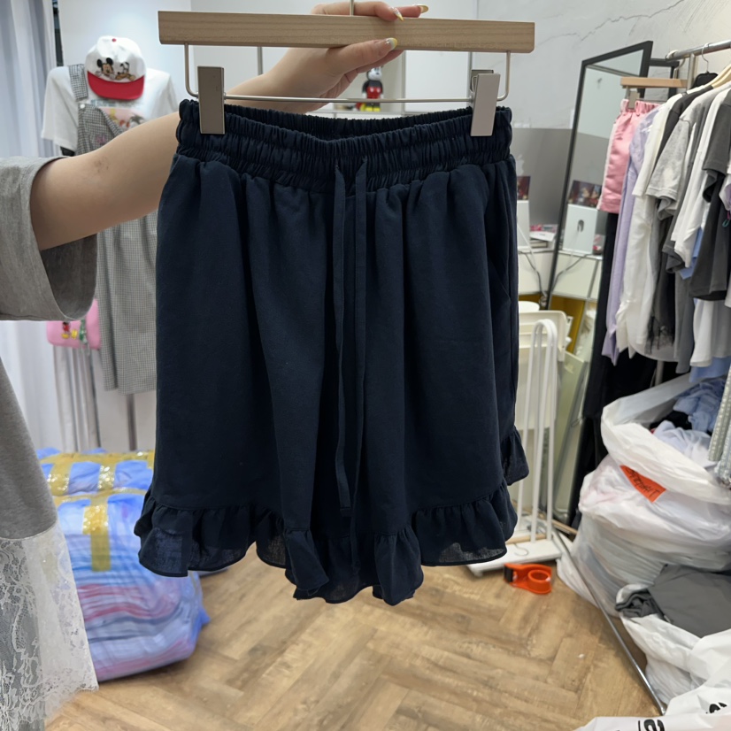 DE LINE韓國㊣直郵東大門代購女裝新品熱賣休閑推薦短褲亞麻DE LINE短褲圖色3