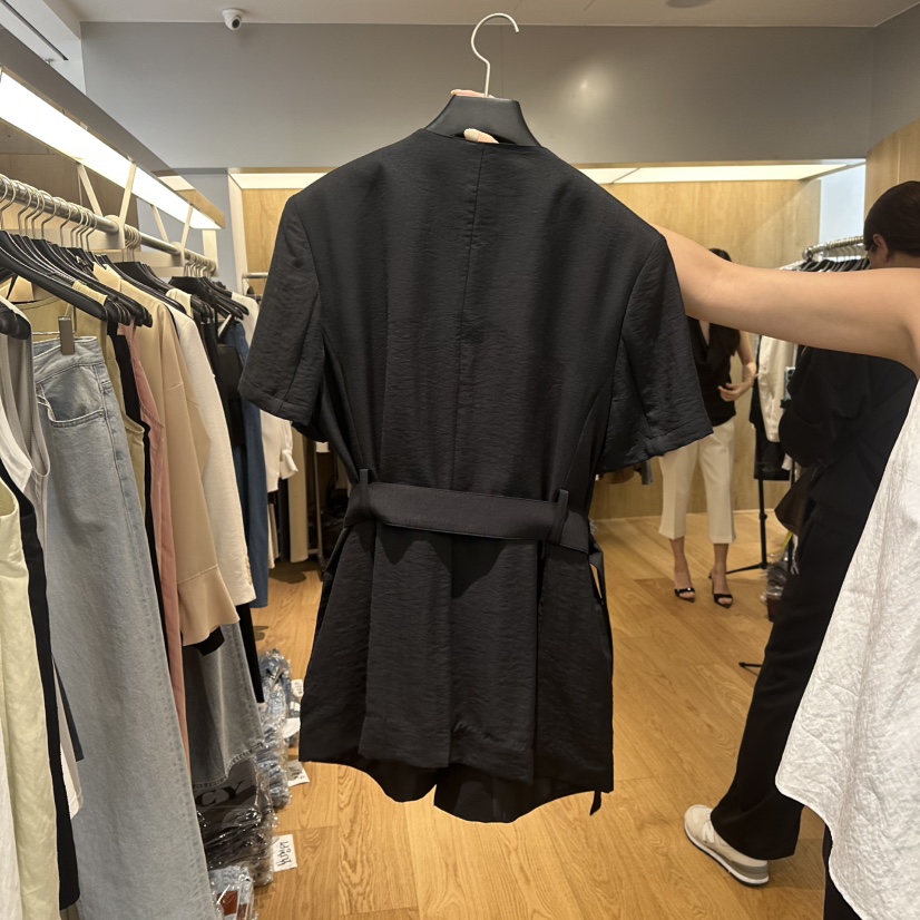 LEFANCY直郵韓國代購㊣女裝新品時尚休閑推薦夾克含腰帶口袋LEFANCY夾克
