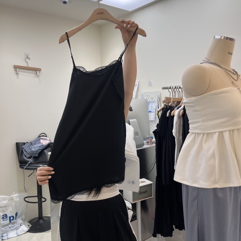 FLAUNT韓國直郵㊣東大門實拍女裝新品休閑推薦25春夏連衣裙蕾絲FLAUNT連衣裙圖色3