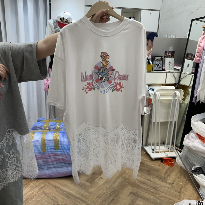 DE LINE韓國直郵㊣東大門實拍女裝新款休閑時尚25春夏熱賣T恤DE LINET恤