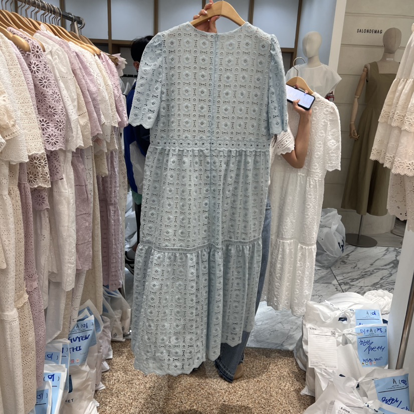 A韓國㊣直郵東大門代購女裝新款熱賣休閑推薦25春夏連衣裙含腰帶A STORE連衣裙