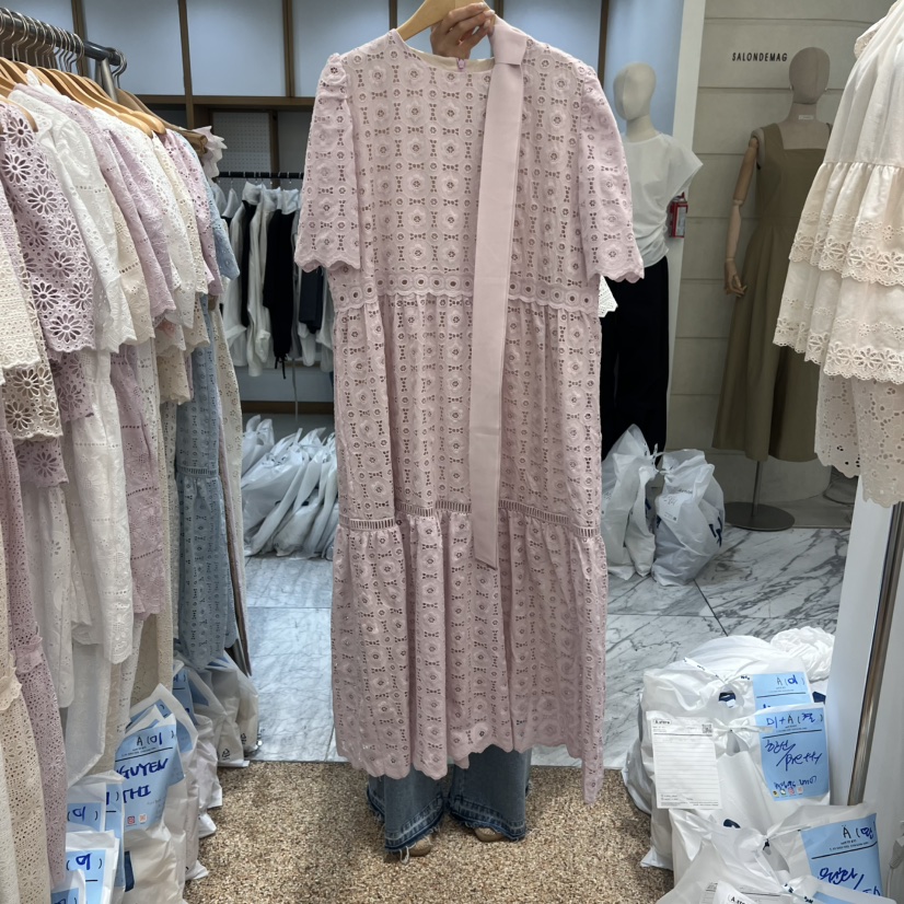 A韓國㊣直郵東大門代購女裝新款熱賣休閑推薦25春夏連衣裙含腰帶A STORE連衣裙