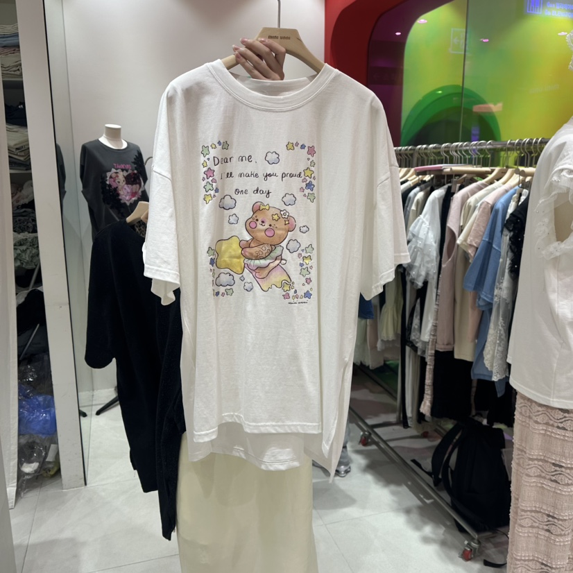 MINI UNNI韓國直郵㊣東大門實拍女裝新款休閑推薦時尚人氣T恤MINI UNNIT恤圖色1