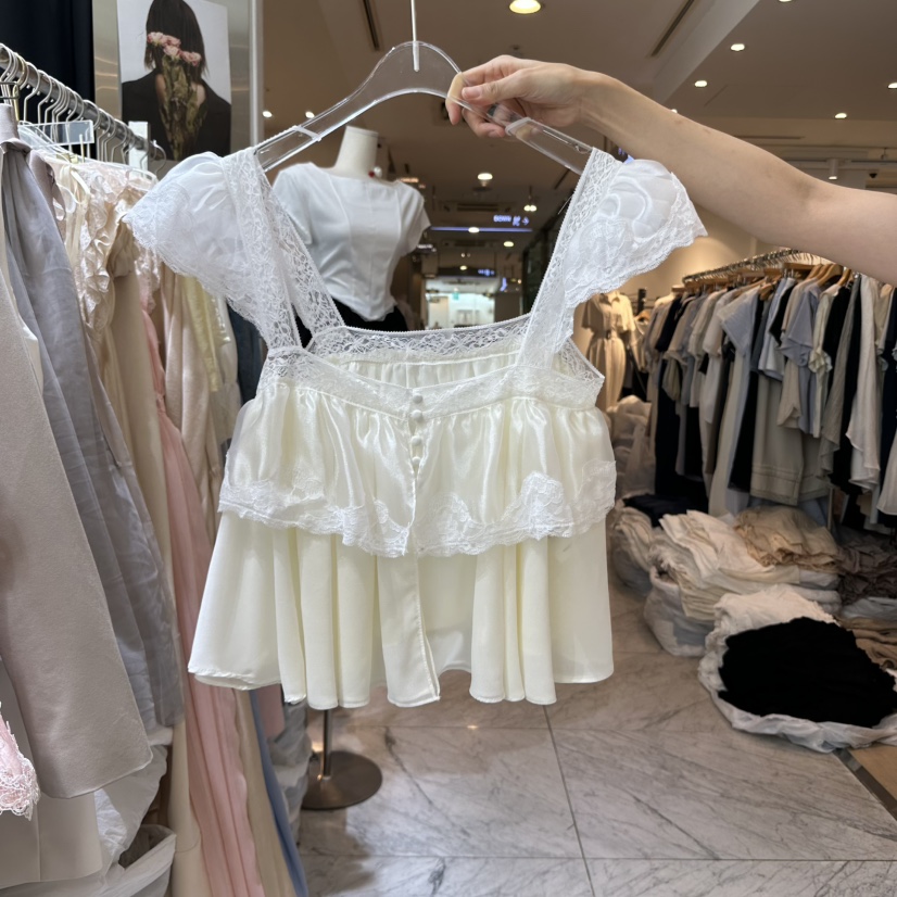 CHEAP-CHIC直郵韓國代購㊣女裝新品時尚襯衫蕾絲衫不含飾品CHEAP-CHIC/CHARLES THE SECOND襯衫/蕾絲衫圖色2