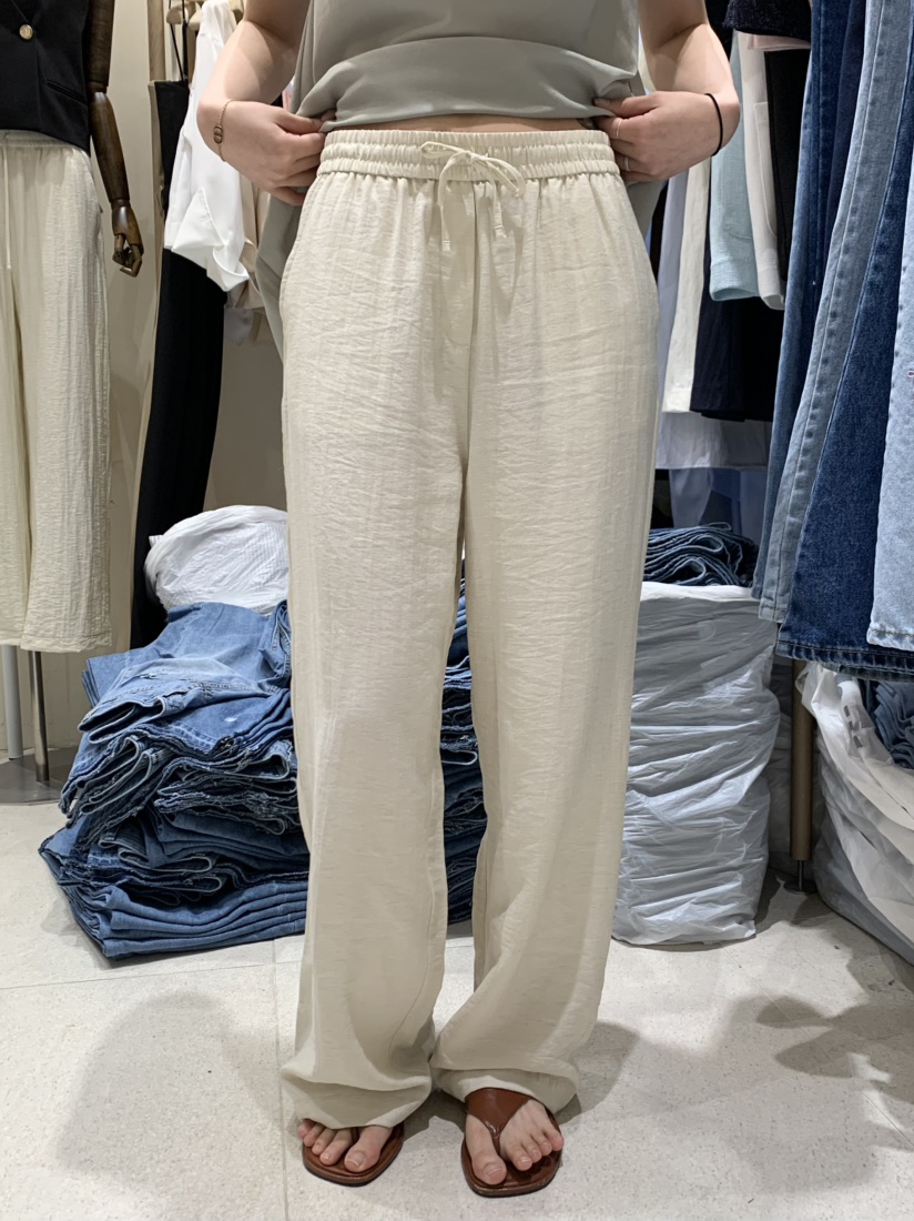 VINTAGE VIBE韓國直郵㊣女裝新品人氣推薦25春夏休閑褲亞麻VINTAGE VIBE休閑褲圖色1