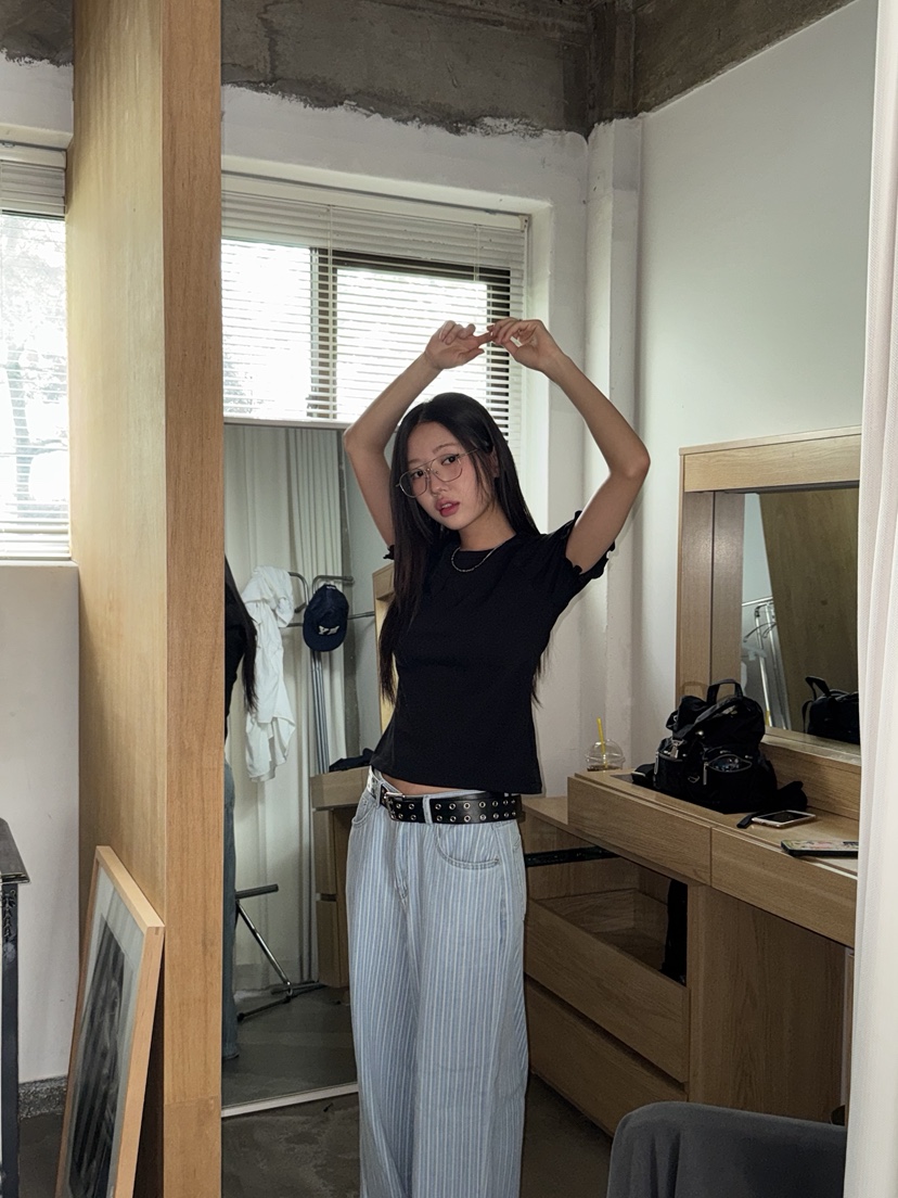 SUNDER MARKET韓國㊣直郵東大門代購女裝新品25春夏熱賣T恤SUNDER MARKETT恤