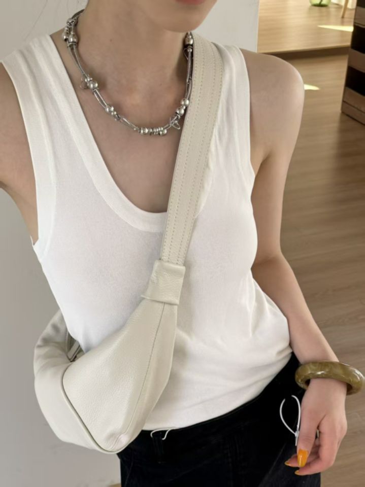 TROUVAILLE直郵韓國代購㊣女裝新品人氣休閑單肩斜跨包牛皮TROUVAILLE單肩/斜跨包圖色2