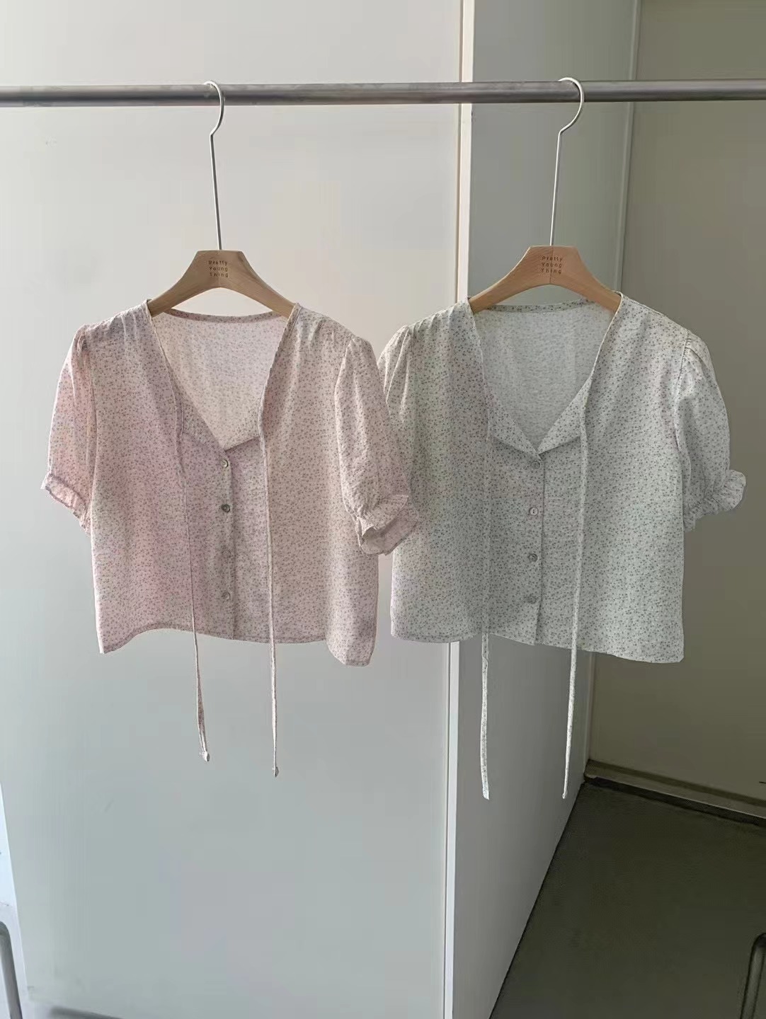 PYT-ot直郵韓國代購㊣女裝新品時尚熱賣休閑25春夏襯衫蕾絲衫pretty young thing襯衫/蕾絲衫