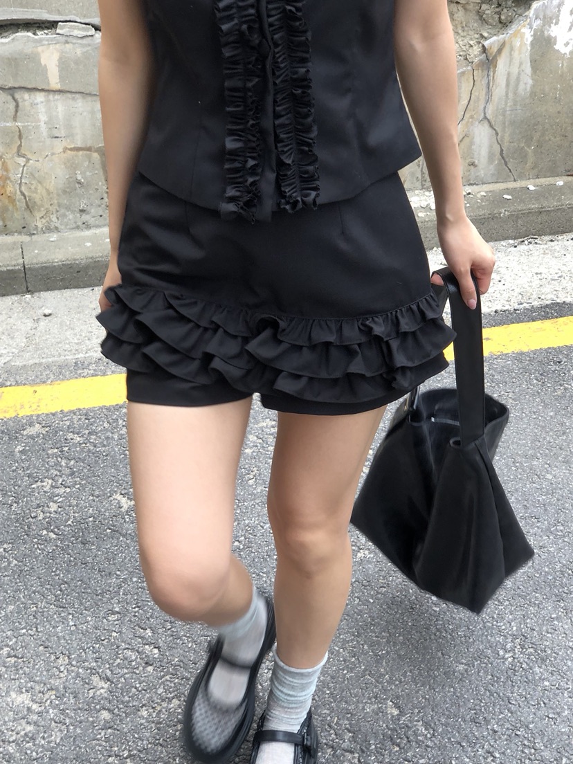SUNDER MARKET韓國直郵㊣東大門實拍女裝新款25春夏裙褲荷葉邊SUNDER MARKET裙褲