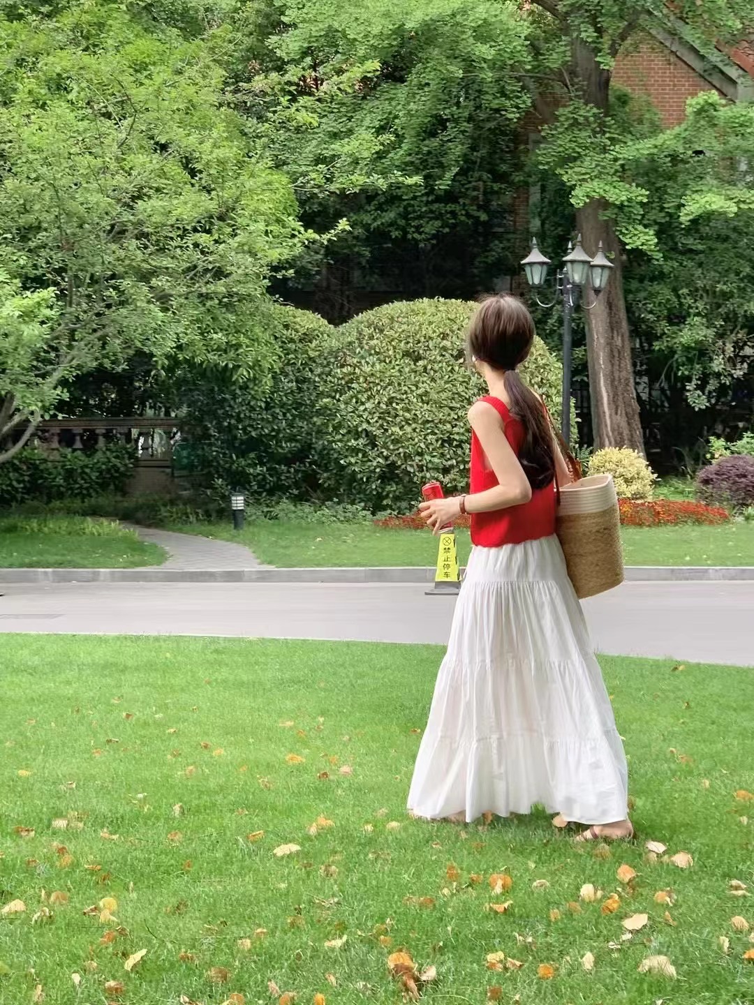 ALL OVER直郵韓國代購㊣女裝新款推薦25春夏人氣休閑時尚長裙ALL OVER長裙